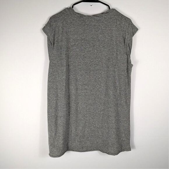 Pam & Gela Major Graphic Sleeveless Top Women’s M Gray Distressed Muscle Tee USA - Picture 4 of 5